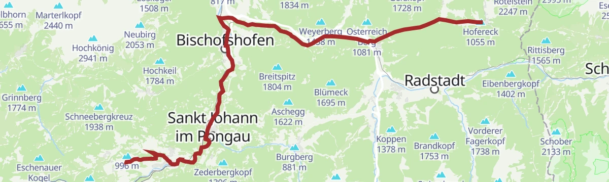 Route map: Filzmoos - Schloss Goldegg